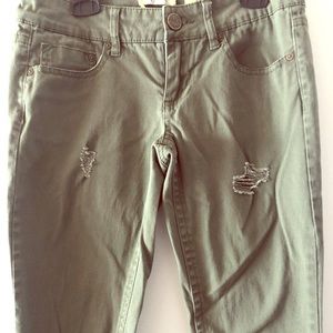 Olive color skinny jeans